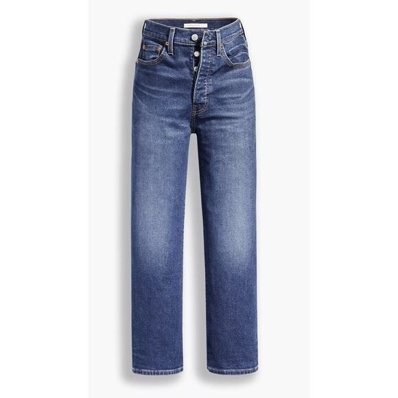 Levi’s Women’s Ribcage Straight Ankle Jeans 2 W26 L27 Dark Wash Denim High Rise - Picture 1 of 14